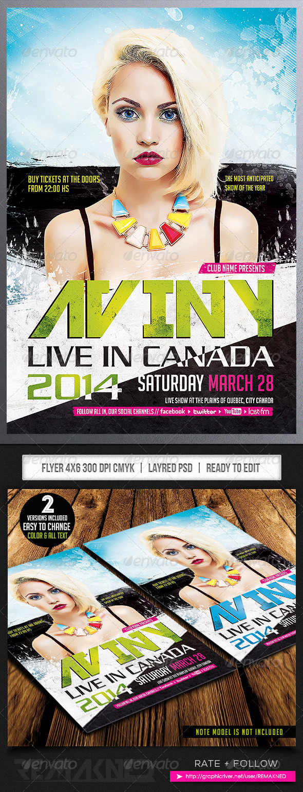 GraphicRiver Aviny Live Show Flyer Template PSD 7039390 GraphicRiver Aviny Live Show Flyer Template PSD 7039390
