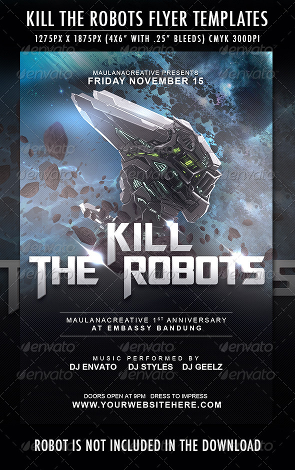 GraphicRiver Kill the Robots Flyer Template 6975298 GraphicRiver Kill the Robots Flyer Template 6975298