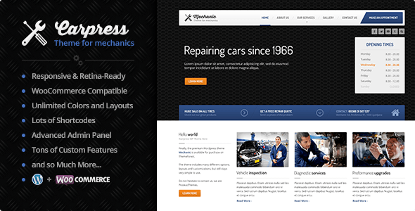 ThemeForest Carpress WordPress Theme For Mechanic Workshops 7042577 ThemeForest Carpress WordPress Theme For Mechanic Workshops 7042577