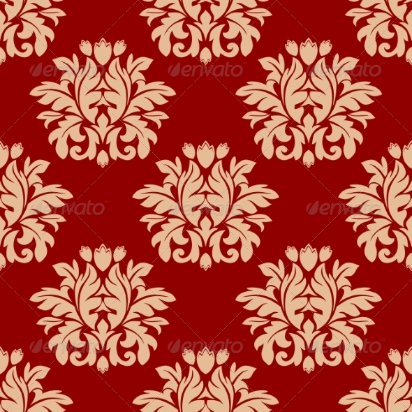 GraphicRiver Red Damask Style Arabesque Pattern 7043211 GraphicRiver Red Damask Style Arabesque Pattern 7043211