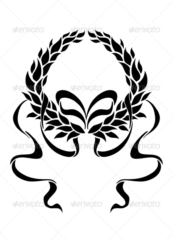 GraphicRiver Foliate Laurel Wreath with Long Trailing Ribbons 7049090 GraphicRiver Foliate Laurel Wreath with Long Trailing Ribbons 7049090