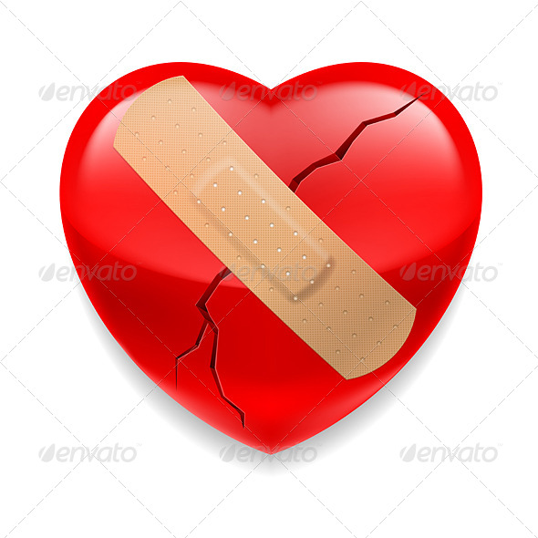 GraphicRiver Cracked Red Heart with Plaster 7060900 GraphicRiver Cracked Red Heart with Plaster 7060900