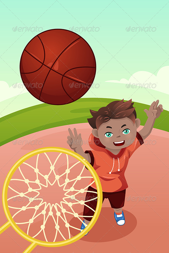 GraphicRiver Kid Playing Basketball 7062733 GraphicRiver Kid Playing Basketball 7062733