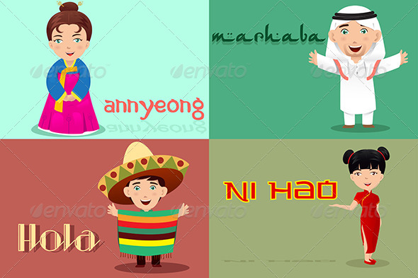 People from Different Cultures Saying Hello (People)