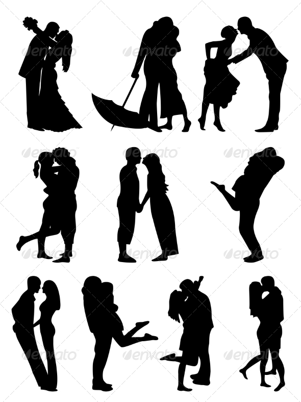 GraphicRiver Romantic Couples Silhouettes 7063172 GraphicRiver Romantic Couples Silhouettes 7063172