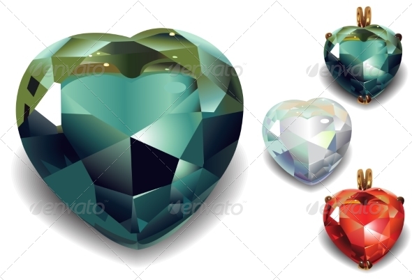 GraphicRiver Set of Shiny Valentines Diamond Hearts 7063294 GraphicRiver Set of Shiny Valentines Diamond Hearts 7063294