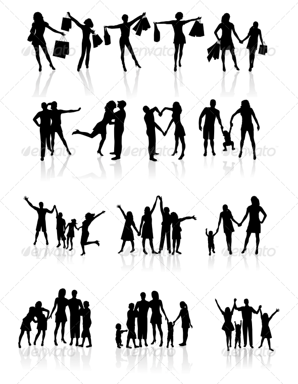 GraphicRiver Family Silhouettes 7063299 GraphicRiver Family Silhouettes 7063299