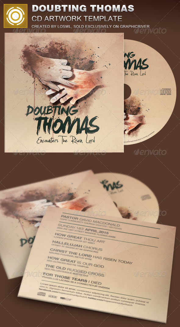 GraphicRiver Doubting Thomas CD Artwork Template 7067218 GraphicRiver Doubting Thomas CD Artwork Template 7067218