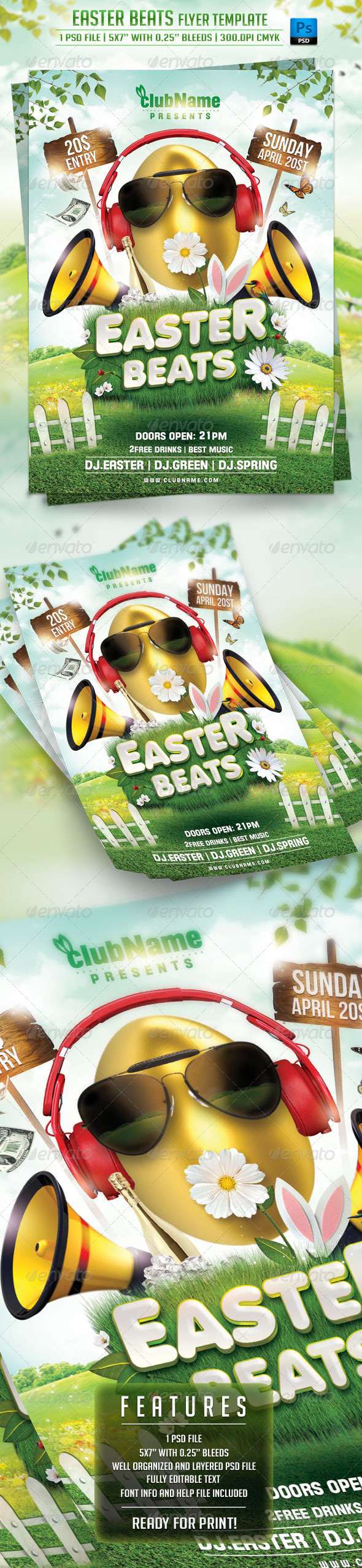 GraphicRiver Easter Beats Flyer Template 7067603 GraphicRiver Easter Beats Flyer Template 7067603