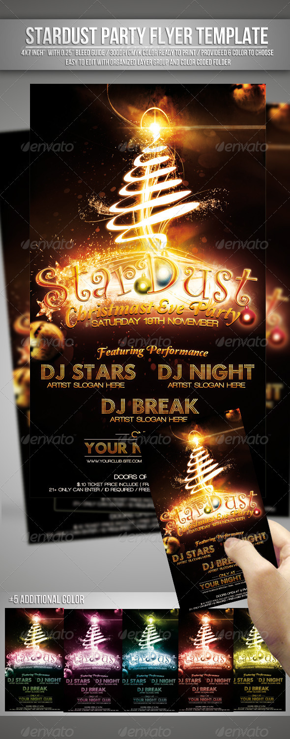 Stardust ( Christmas Eve Party ) Flyer Template - Clubs & Parties Events