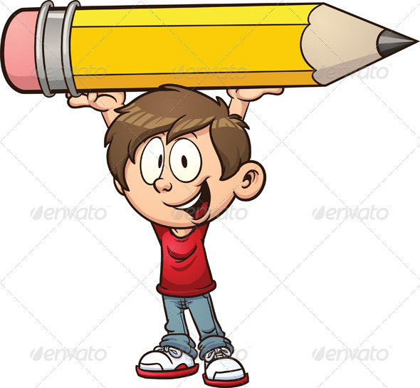 GraphicRiver Boy and Pencil 7079065 GraphicRiver Boy and Pencil 7079065