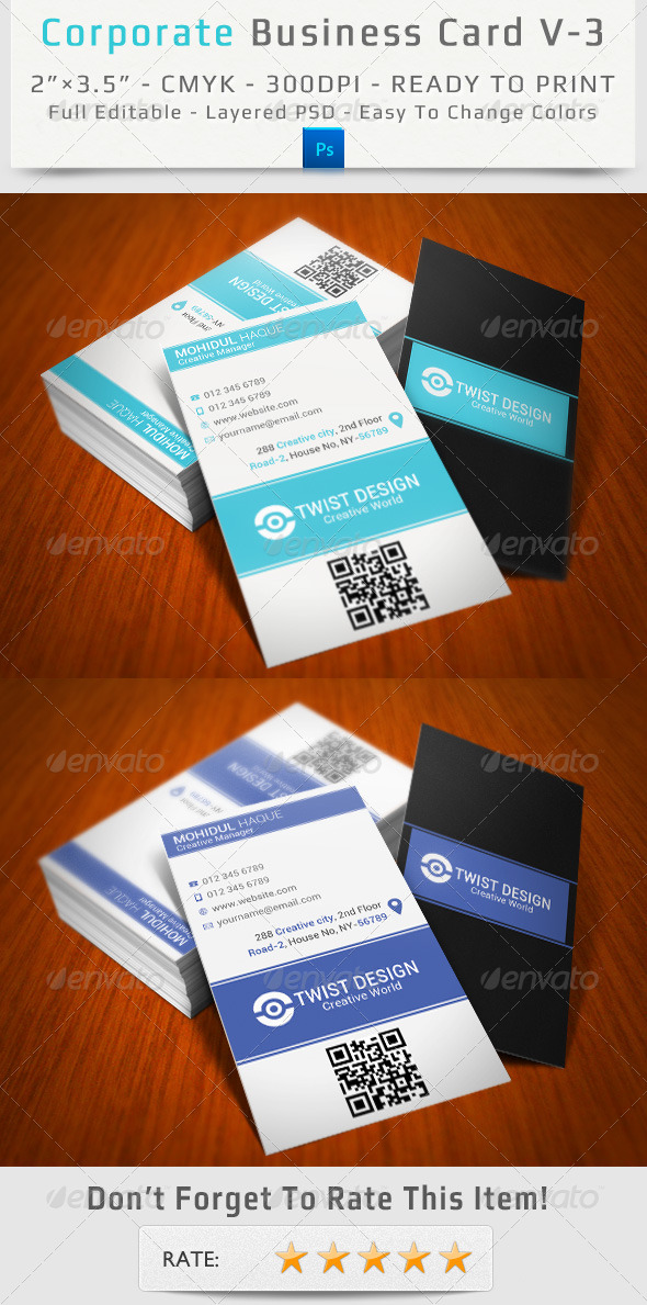 GraphicRiver Corporate Business Card V-3 7087300 GraphicRiver Corporate Business Card V-3 7087300