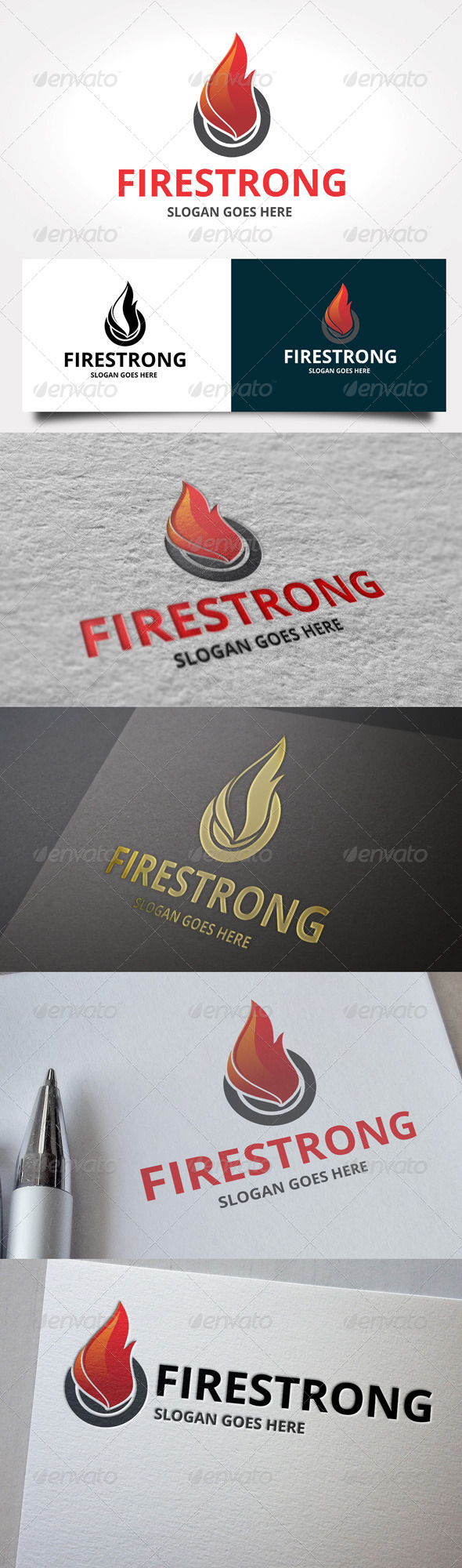 Fire Strong Logo - Objects Logo Templates