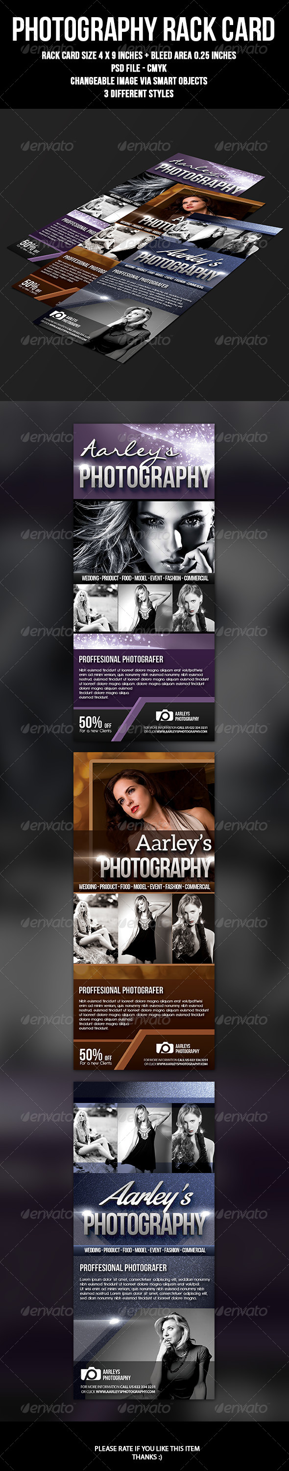 GraphicRiver Photography Rack Card 7089351 GraphicRiver Photography Rack Card 7089351