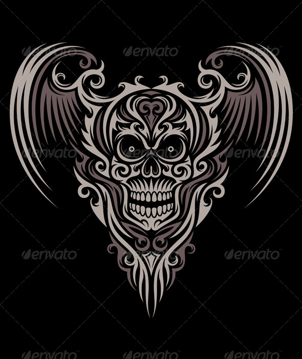 GraphicRiver Ornate Winged Skull 7091561 GraphicRiver Ornate Winged Skull 7091561