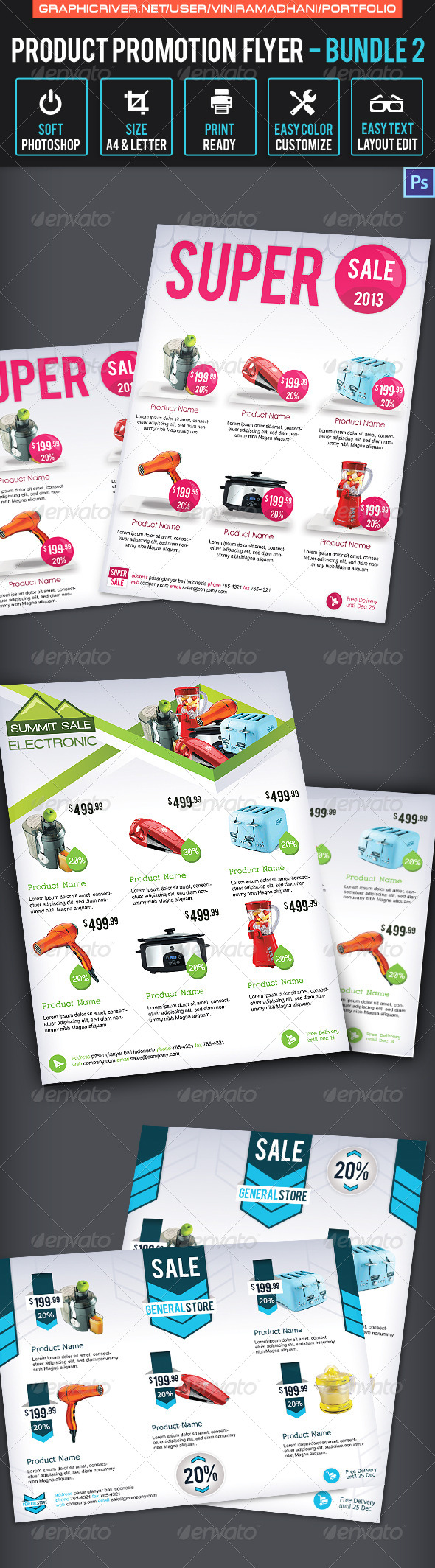 GraphicRiver Product Promotion Flyer Bundle 2 7092230 GraphicRiver Product Promotion Flyer Bundle 2 7092230