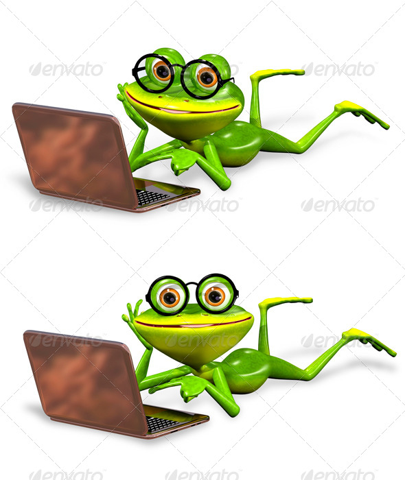 GraphicRiver Green Frog with Notebook 7099413 GraphicRiver Green Frog with Notebook 7099413
