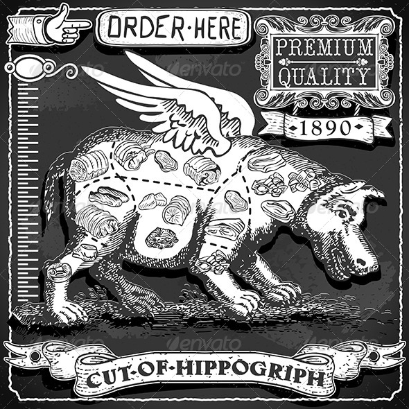 GraphicRiver Vintage Blackboard of Cut of Hippogriph 7101020 GraphicRiver Vintage Blackboard of Cut of Hippogriph 7101020