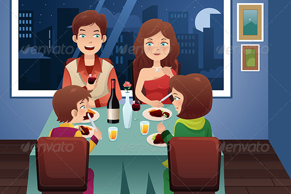 GraphicRiver Family having Dinner in a Modern House 7104114 GraphicRiver Family having Dinner in a Modern House 7104114