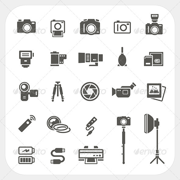 GraphicRiver Camera Icons and Camera Accessories Icons Set 7104742 GraphicRiver Camera Icons and Camera Accessories Icons Set 7104742