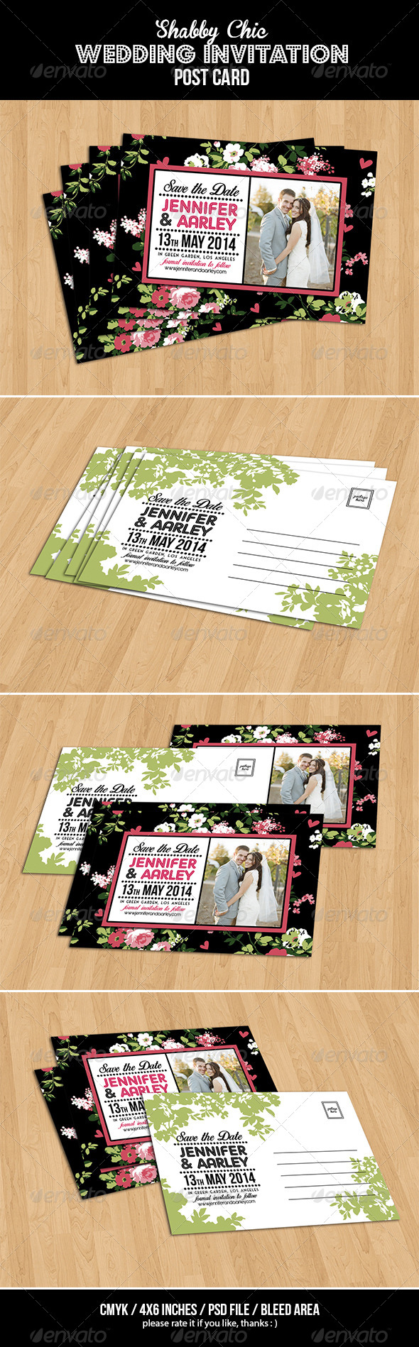 GraphicRiver Shabby Chic Wedding Invitation Post Card Vol.3 7104808 GraphicRiver Shabby Chic Wedding Invitation Post Card Vol.3 7104808