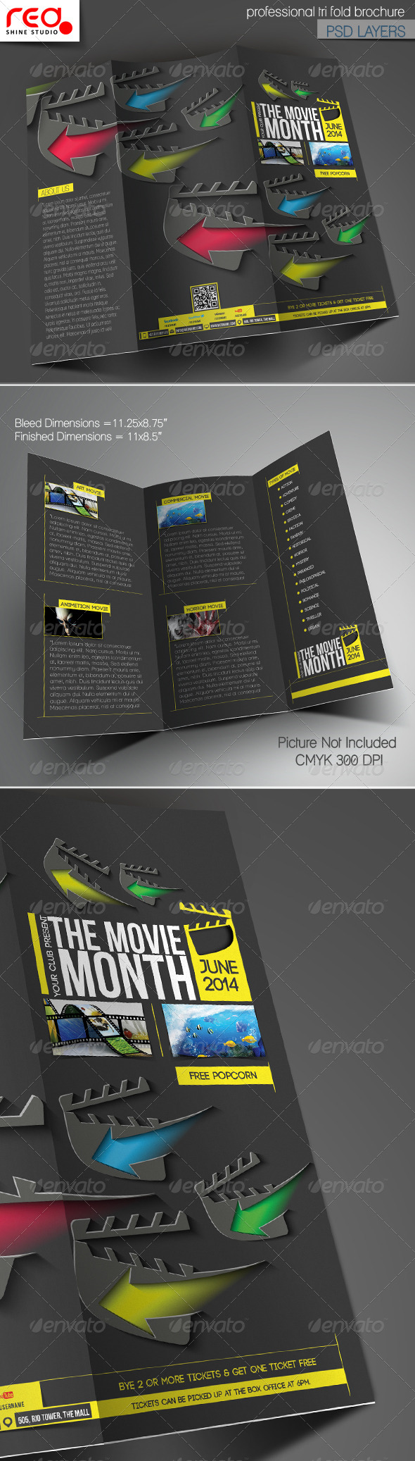 GraphicRiver The Movie Month Trifold Brochure Template 7111575 GraphicRiver The Movie Month Trifold Brochure Template 7111575