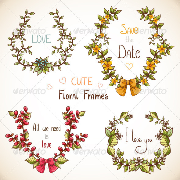 GraphicRiver Set of Floral Frames 7113199 GraphicRiver Set of Floral Frames 7113199