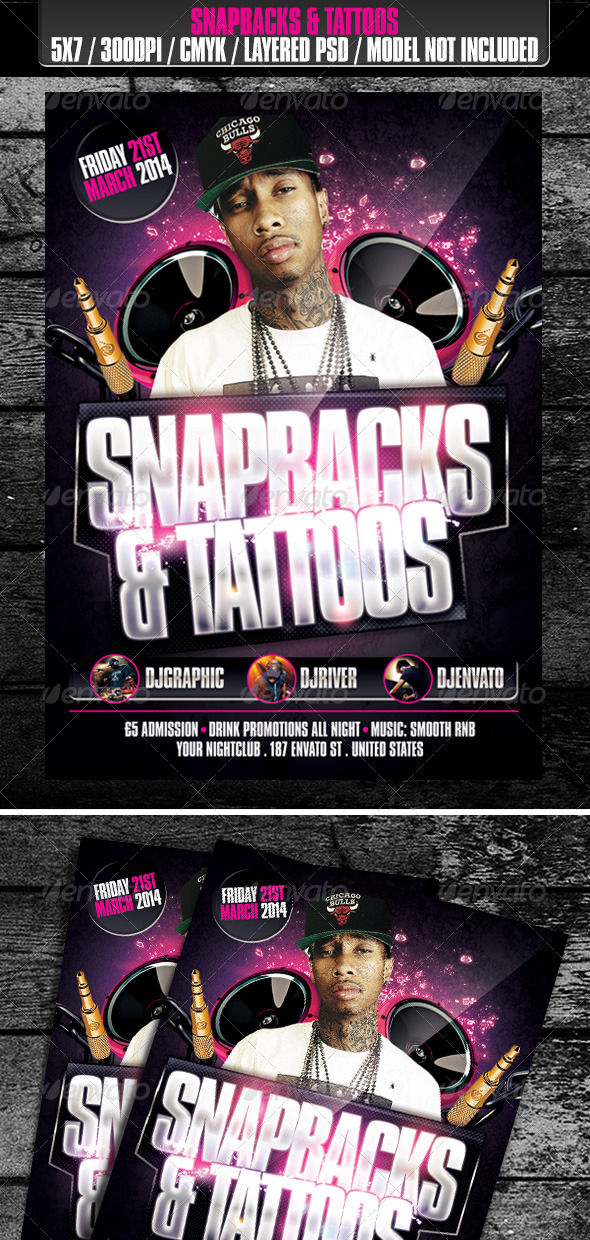 GraphicRiver Snapbacks & Tattoos Club Flyer 7113381 GraphicRiver Snapbacks & Tattoos Club Flyer 7113381