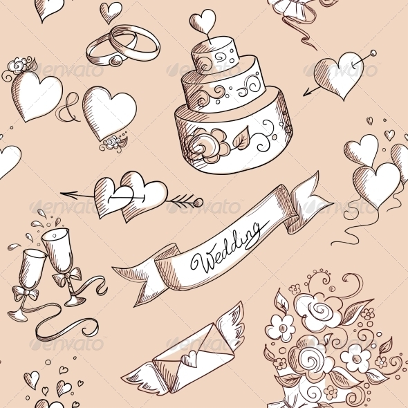 Seamless Wedding Pattern (Weddings)