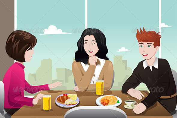 GraphicRiver Business People Eating Together 7121883 GraphicRiver Business People Eating Together 7121883