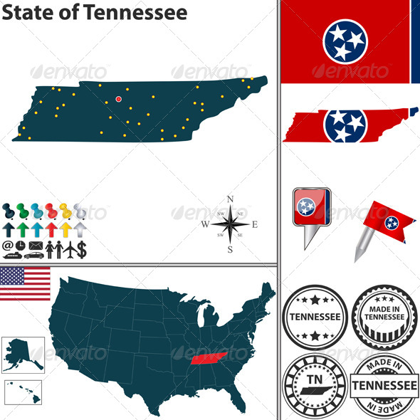 GraphicRiver Map of state Tennessee USA 7129037 GraphicRiver Map of state Tennessee USA 7129037