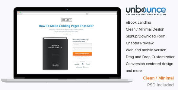 ThemeForest Blurb Unbounce ebook Landing Template 7129661 ThemeForest Blurb Unbounce ebook Landing Template 7129661
