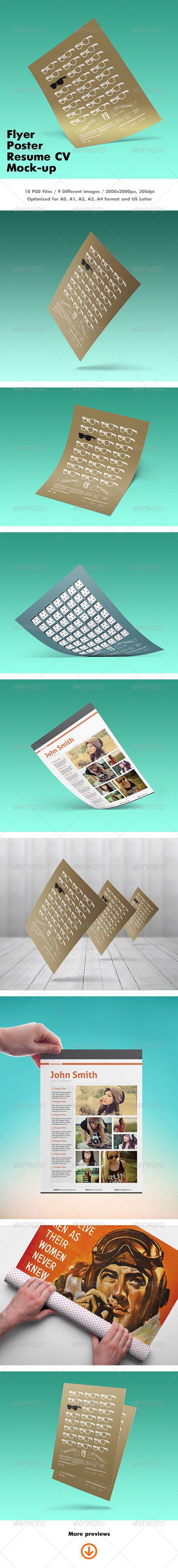 GraphicRiver Flyer Poster Resume CV Mock-up 7129821 GraphicRiver Flyer Poster Resume CV Mock-up 7129821