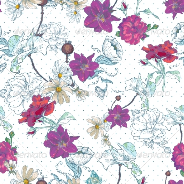 GraphicRiver Seamless Vintage Floral Background 7132521 GraphicRiver Seamless Vintage Floral Background 7132521