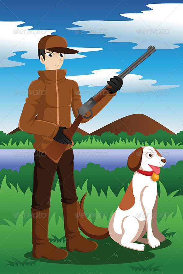 GraphicRiver Duck Hunter with His Dog 7133010 GraphicRiver Duck Hunter with His Dog 7133010