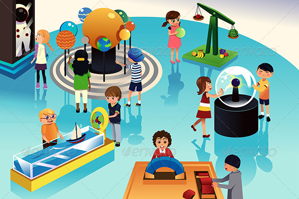 GraphicRiver Kids on a Trip to a Science Center 7135816 GraphicRiver Kids on a Trip to a Science Center 7135816