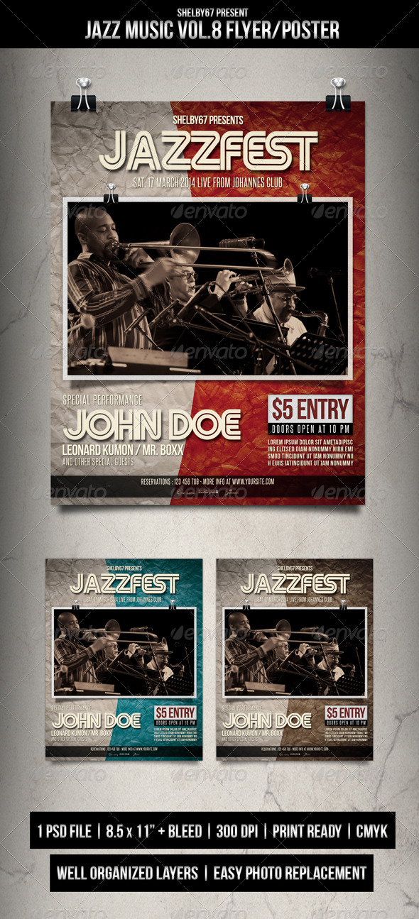 GraphicRiver Jazz Music Flyer Poster Vol.8 7136054 GraphicRiver Jazz Music Flyer Poster Vol.8 7136054