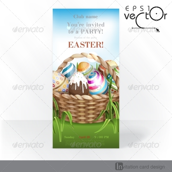 GraphicRiver Easter Background With A Basket 7138377 GraphicRiver Easter Background With A Basket 7138377
