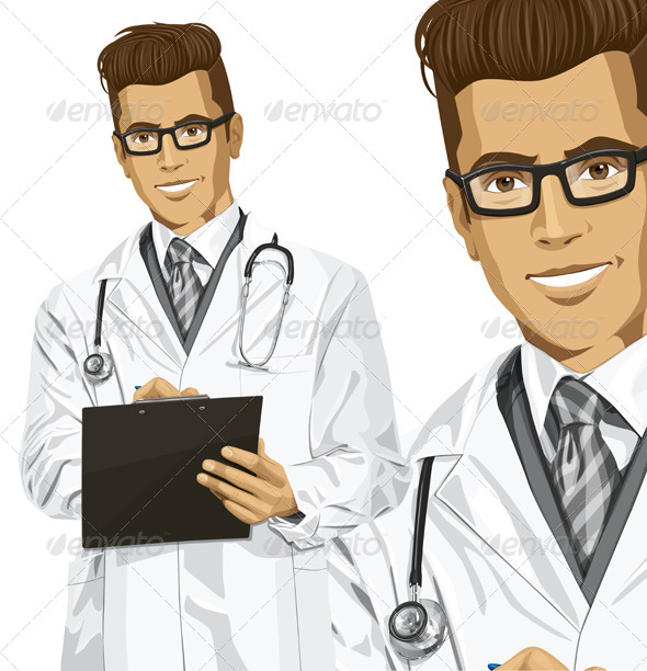 GraphicRiver Hipster Doctor Man with Clipboard 7140724 GraphicRiver Hipster Doctor Man with Clipboard 7140724