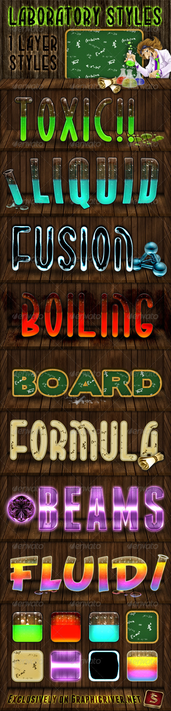 Laboratory Photoshop Styles - Text Effects Styles