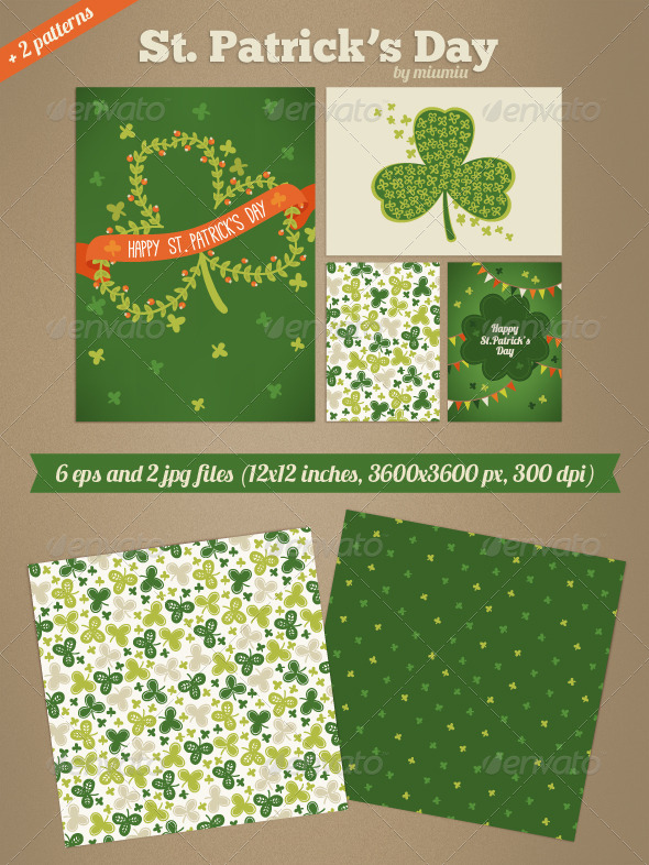 GraphicRiver St Patrick s Day Cards and Patterns 7156445 GraphicRiver St Patrick s Day Cards and Patterns 7156445