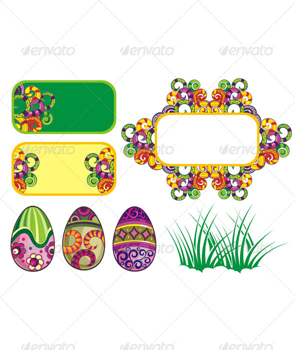 GraphicRiver Set of Easter Ornaments and Elements 7157077 GraphicRiver Set of Easter Ornaments and Elements 7157077
