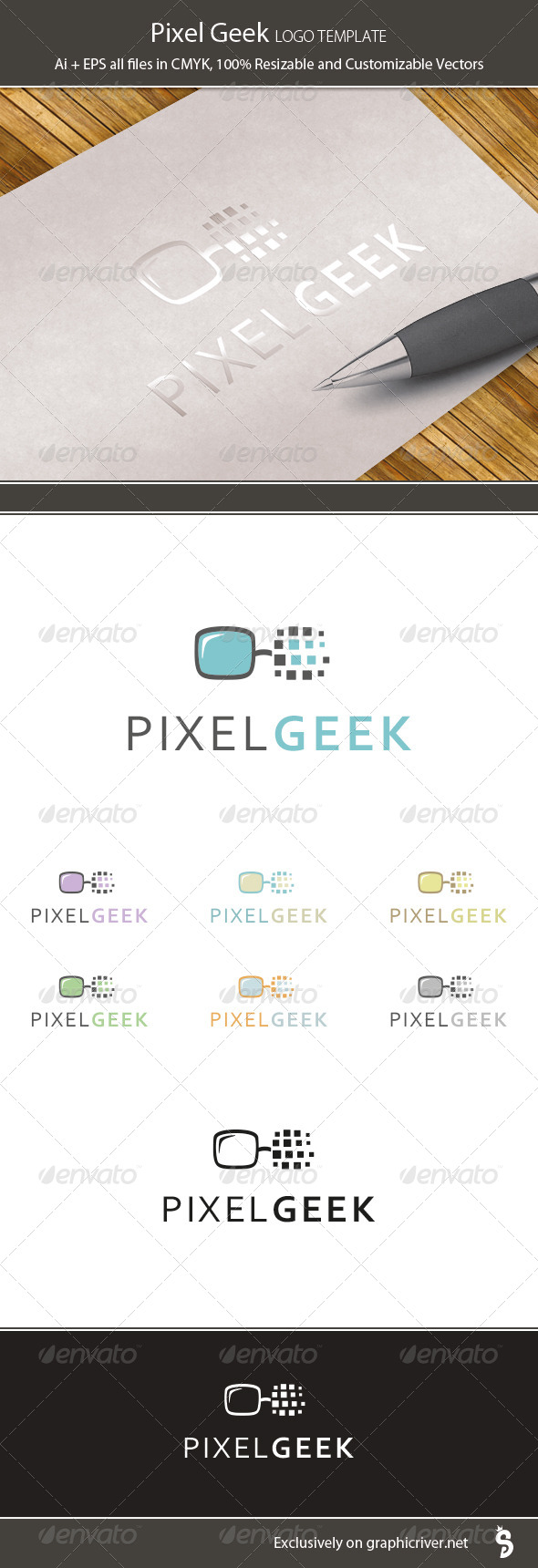 GraphicRiver Pixel Geek Logo Template 7162072 GraphicRiver Pixel Geek Logo Template 7162072