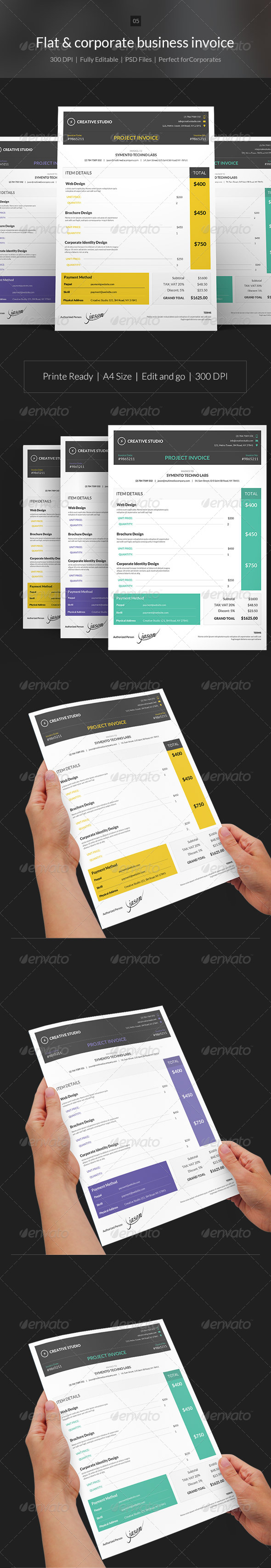 GraphicRiver Flat & Corporate Business Invoice 05 7163366 GraphicRiver Flat & Corporate Business Invoice 05 7163366