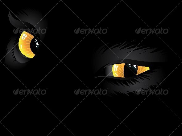 GraphicRiver Yellow Cat Eyes in the Dark 7170151 GraphicRiver Yellow Cat Eyes in the Dark 7170151