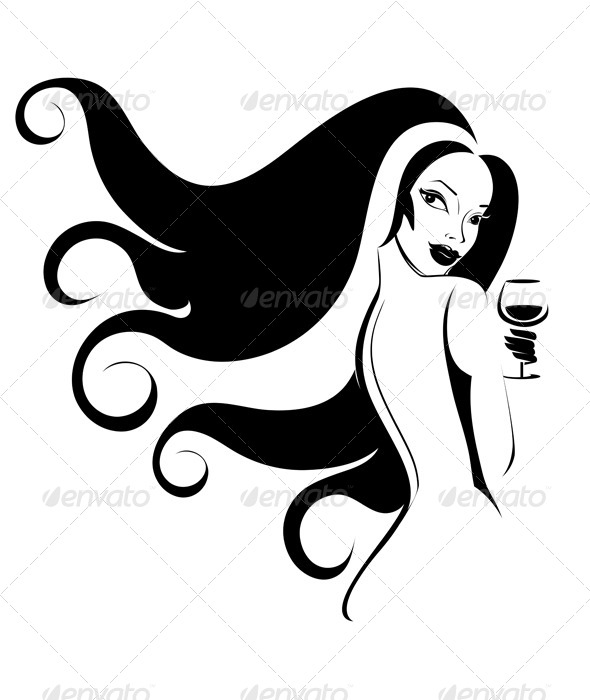 GraphicRiver Woman with a Glass of Wine 7176668 GraphicRiver Woman with a Glass of Wine 7176668