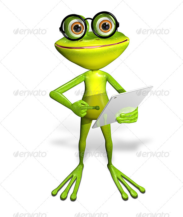 GraphicRiver frog with a tablet 7186675 GraphicRiver frog with a tablet 7186675