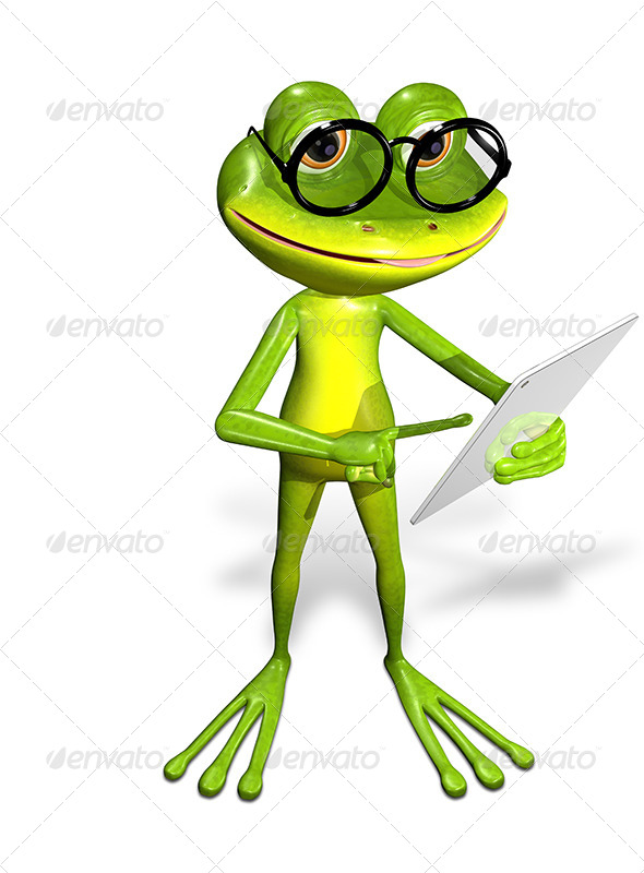 GraphicRiver frog with a tablet 7186700 GraphicRiver frog with a tablet 7186700