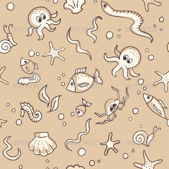 GraphicRiver Seamless Background with Sea Life Elements 7191421 GraphicRiver Seamless Background with Sea Life Elements 7191421