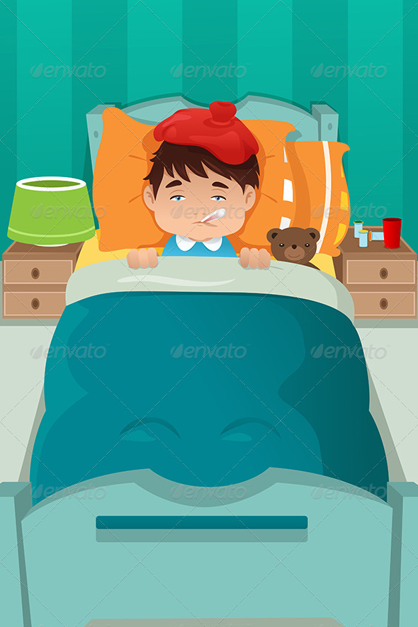 GraphicRiver Sick Kid Resting 7191444 GraphicRiver Sick Kid Resting 7191444